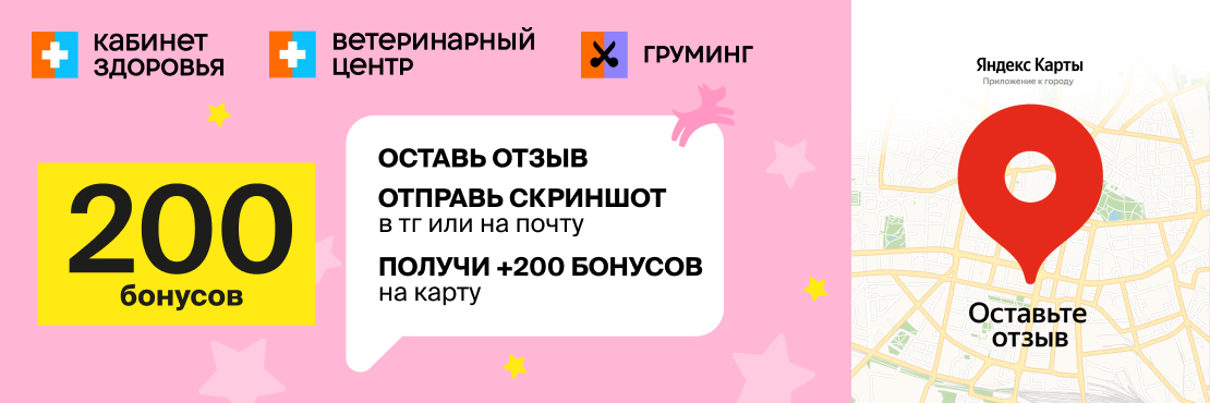 Дарим 200 бонусов за отзыв на Яндекс Картах